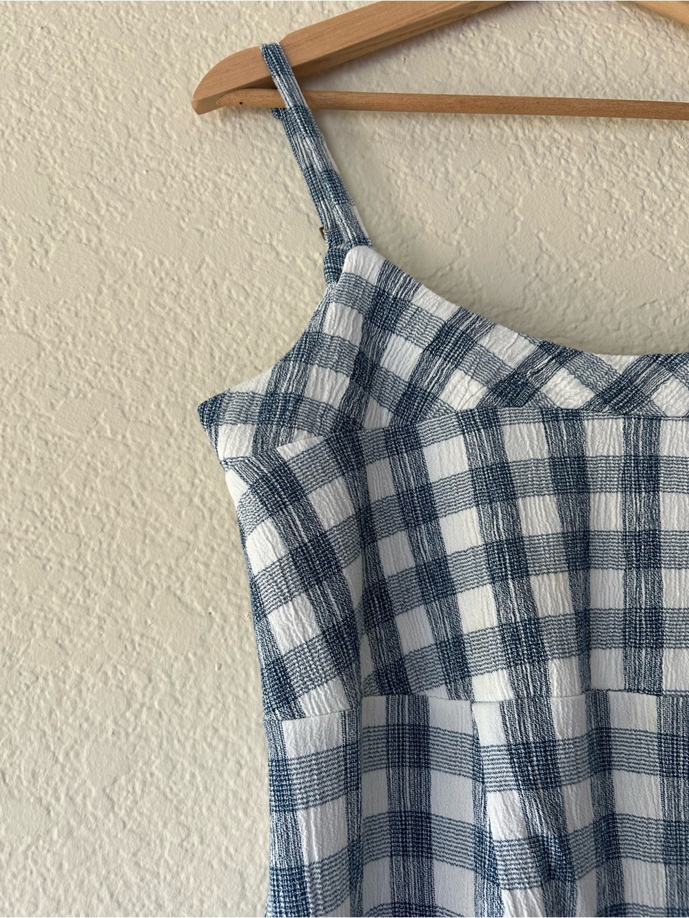 Hatch Maternity Dress Blue and White Plaid Midi Dress